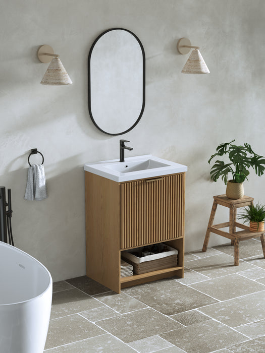 San Diego 24" Oak Gray Bathroom Vanity, Single Sink