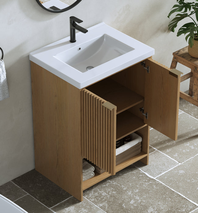 San Diego 24" Oak Gray Bathroom Vanity, Single Sink