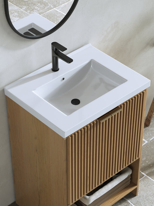 San Diego 24" Oak Gray Bathroom Vanity, Single Sink