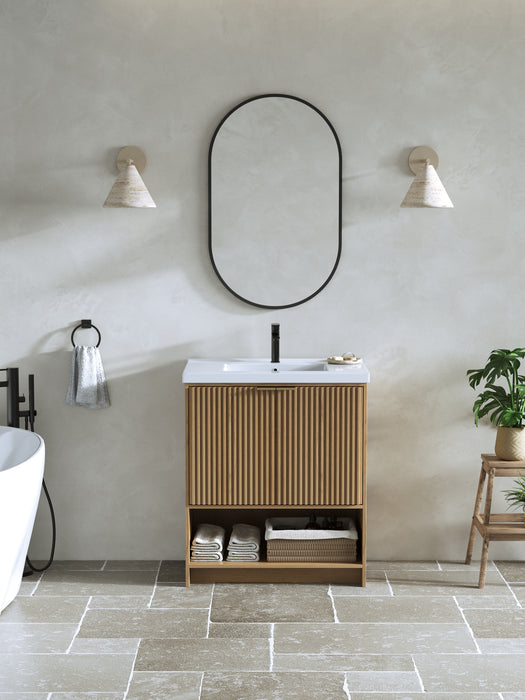 San Diego 30" Oak Gray Bathroom Vanity, Single Sink