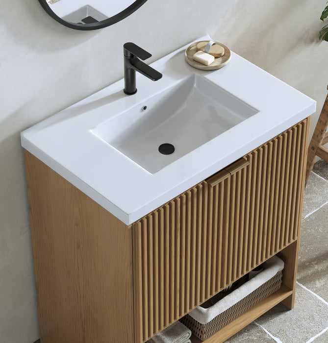 San Diego 30" Oak Gray Bathroom Vanity, Single Sink