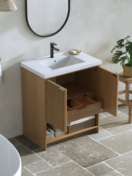 San Diego 30" Oak Gray Bathroom Vanity, Single Sink