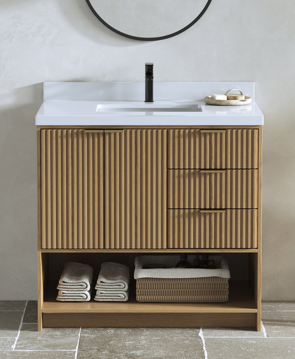 San Diego 36" Oak Gray Bathroom Vanity, Single Sink