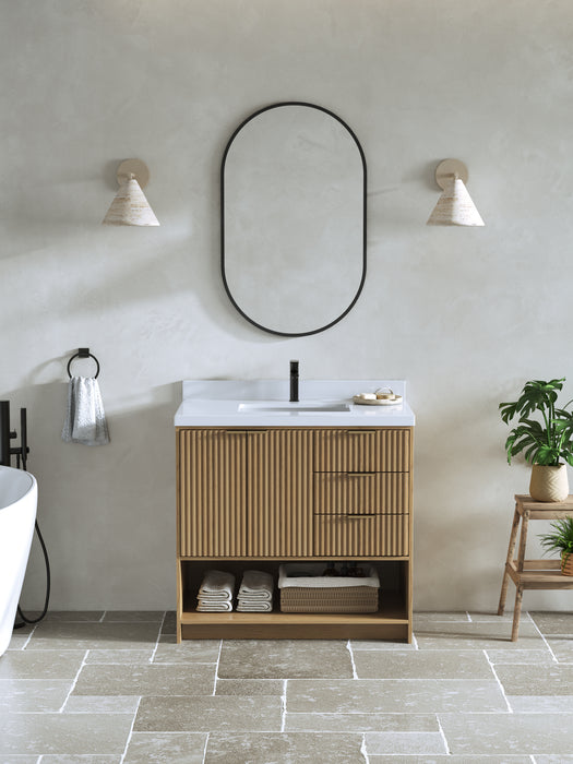 San Diego 36" Oak Gray Bathroom Vanity, Single Sink