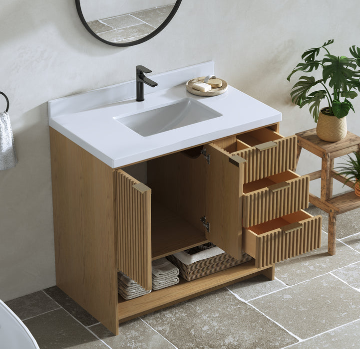 San Diego 36" Oak Gray Bathroom Vanity, Single Sink