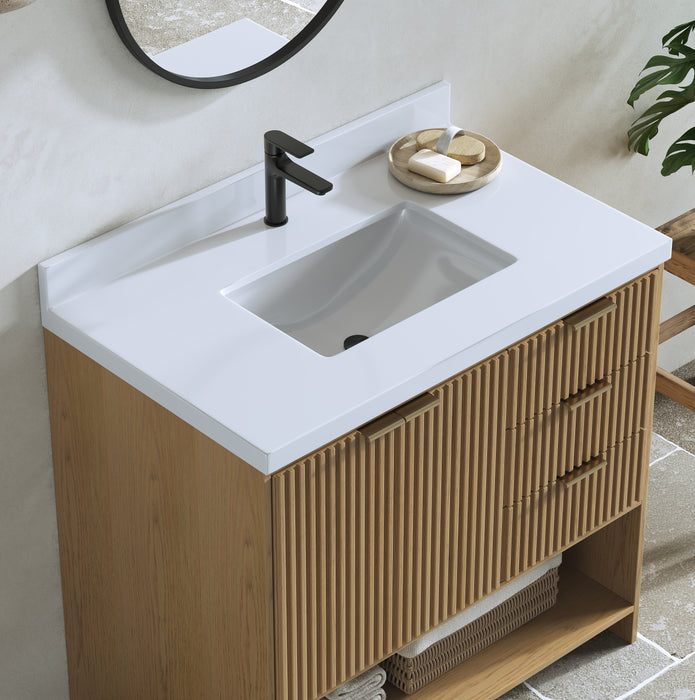 San Diego 36" Oak Gray Bathroom Vanity, Single Sink