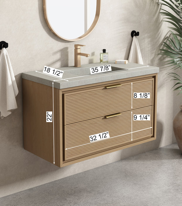 Hermosa 36" Oak Gray Bathroom Vanity