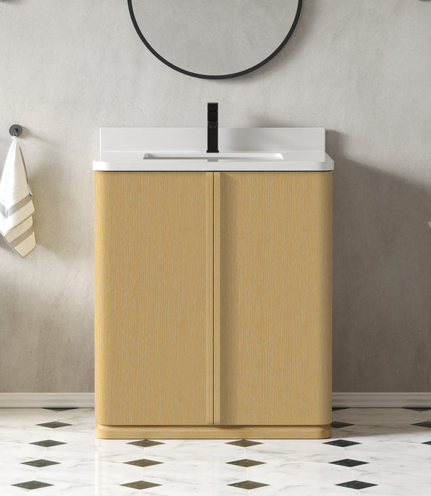 Lucas 30" Natural Oak Free Standing Bathroom Vanity