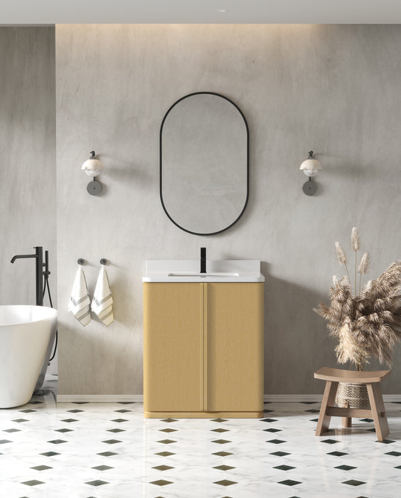 Lucas 30" Natural Oak Free Standing Bathroom Vanity