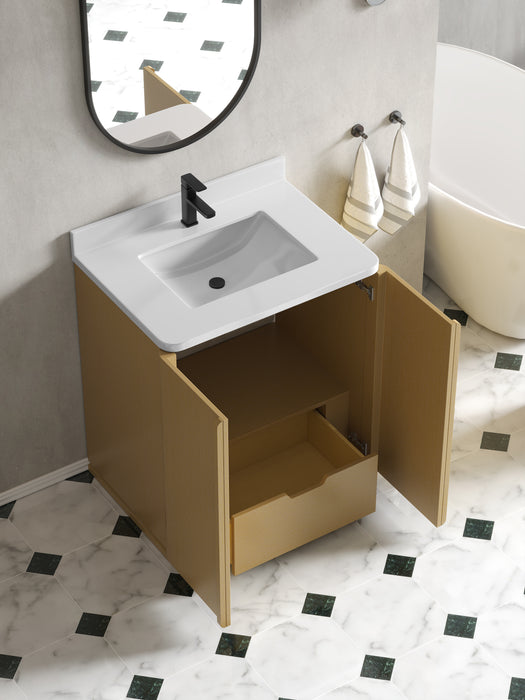 Lucas 30" Natural Oak Free Standing Bathroom Vanity