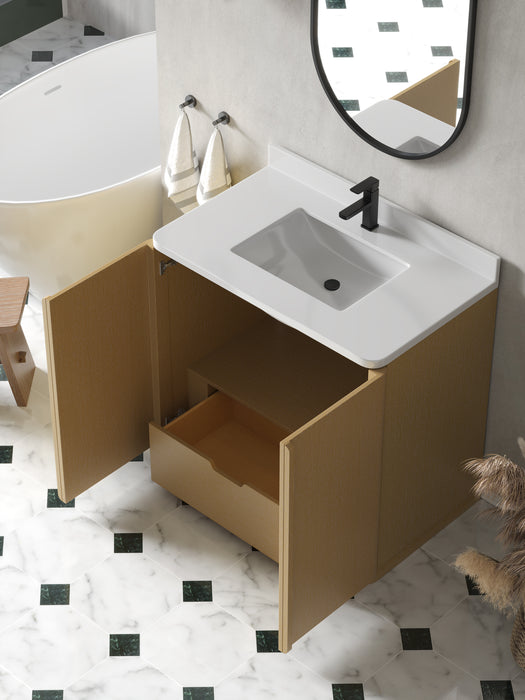 Lucas 36" Natural Oak Free Standing Bathroom Vanity