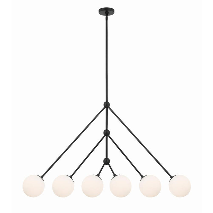 Omni 6 Light Matte Black Linear Chandelier