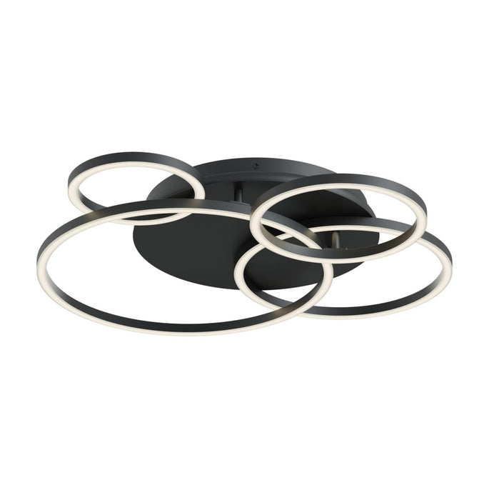 Orbit 24'' LED Semi Flush Mount, 120V, 57W, 5 CCT, BK