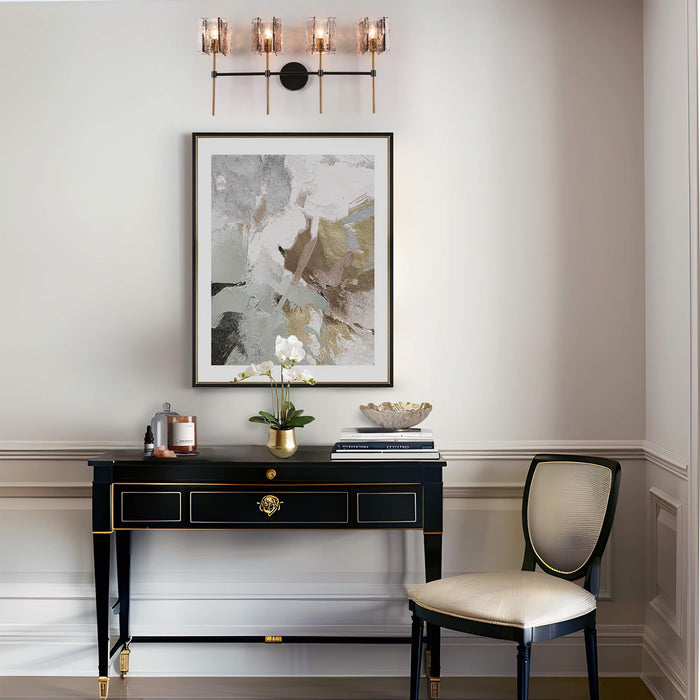Echona 4-Light Black and Brass Bathroom Vanity Lights