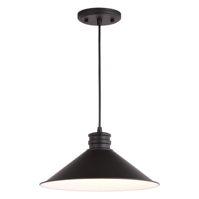 Akron 12-in. 1 Light Pendant Oil Rubbed Bronze and Matte White