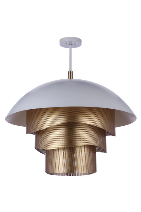 31.25â€ Diameter Sculptural Statement Dome Pendant with Perforated Metal Shade