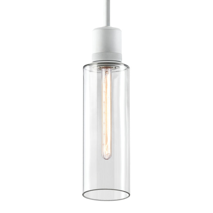 Zigrina 18" Glass Drum E26 Pendant with Knurled Ring Matte White