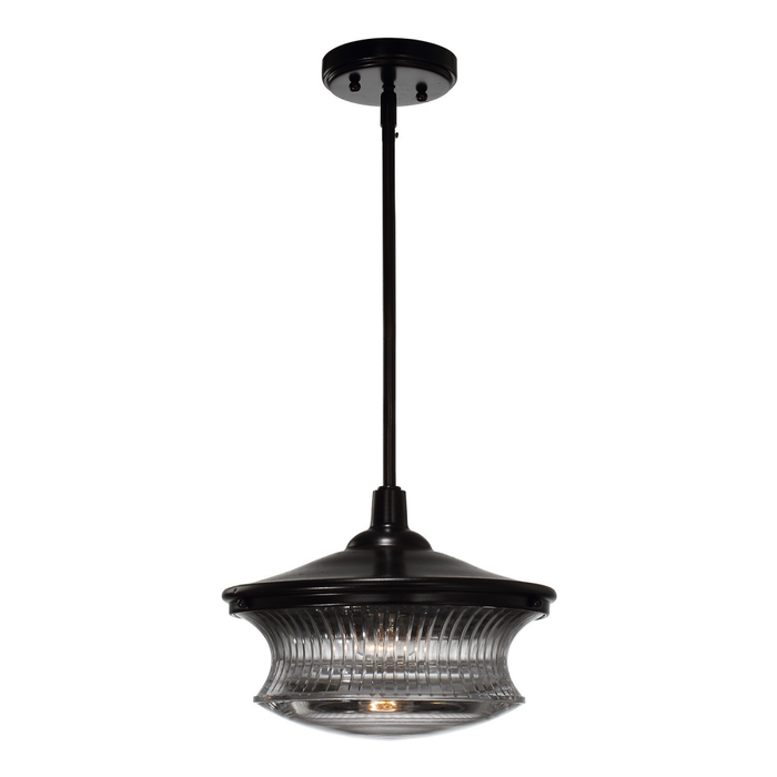 Magister 12" Retro Glass Pendant in Dark Bronze