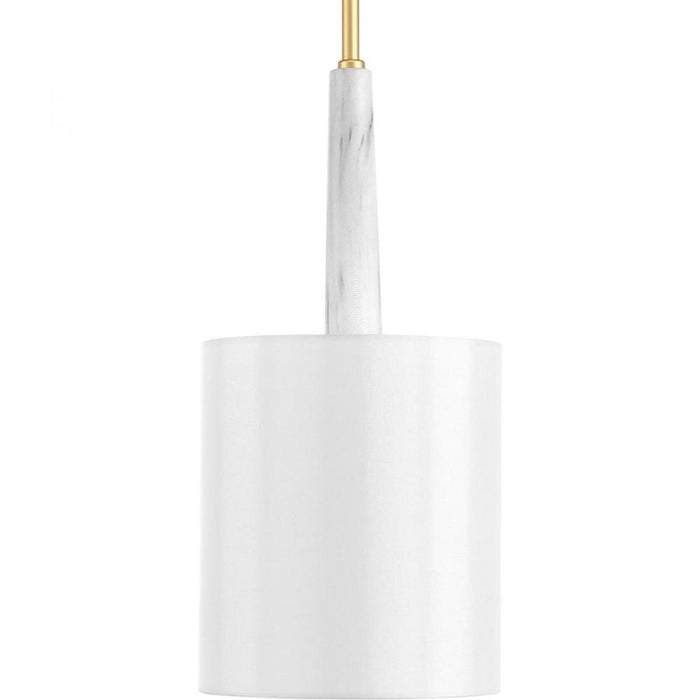 Palacio Collection One-Light Vintage Gold White Silk Shade Luxe Pendant Light