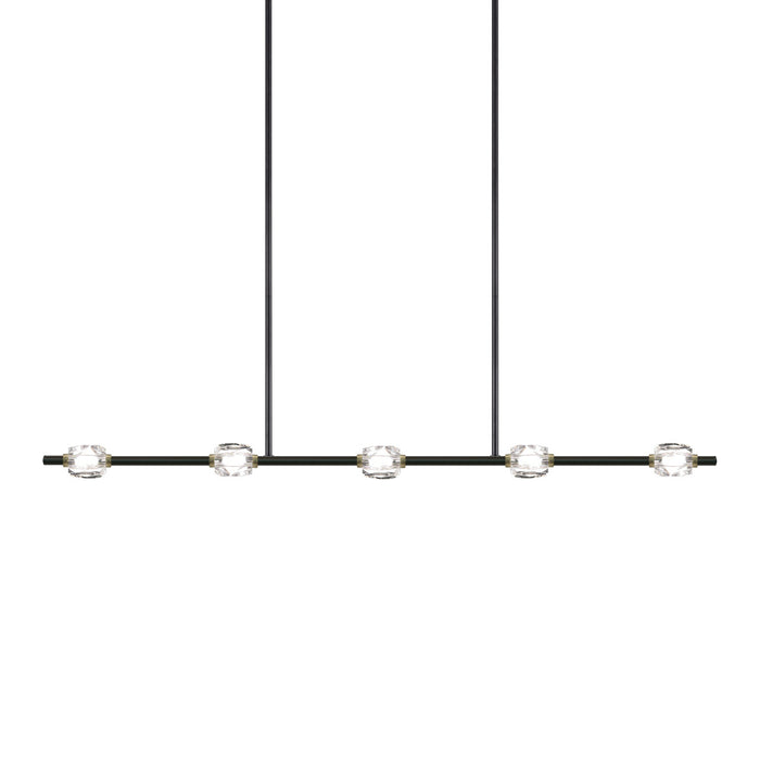 Diamante 47" LED 5-Light, Sleek Crystal Linear in Oxide Black & Brass