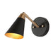 Anthurium 1-Light Modern Black and Gold Cone Wall Sconces