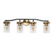 Carrots 4-Light Black and Brass Vanity Light