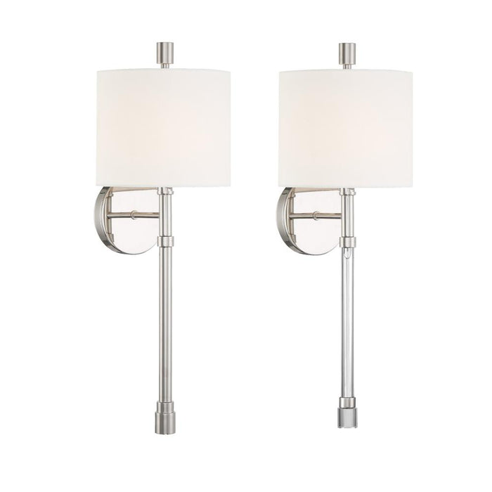 Rachel 1 Light Polished Nickel Sconce