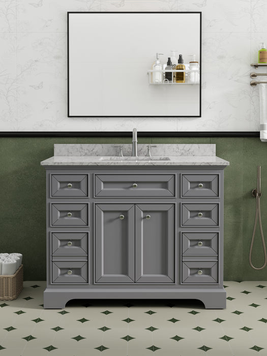 South Bay 43" Gray Single Bathroom Vanity