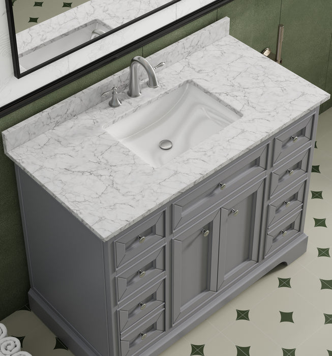 South Bay 43" Gray Single Bathroom Vanity