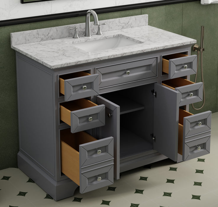 South Bay 43" Gray Single Bathroom Vanity