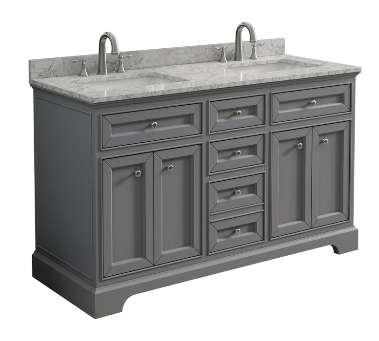 South Bay 55" Gray Double Bathroom Vanity