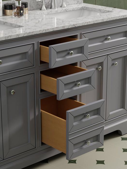 South Bay 55" Gray Double Bathroom Vanity