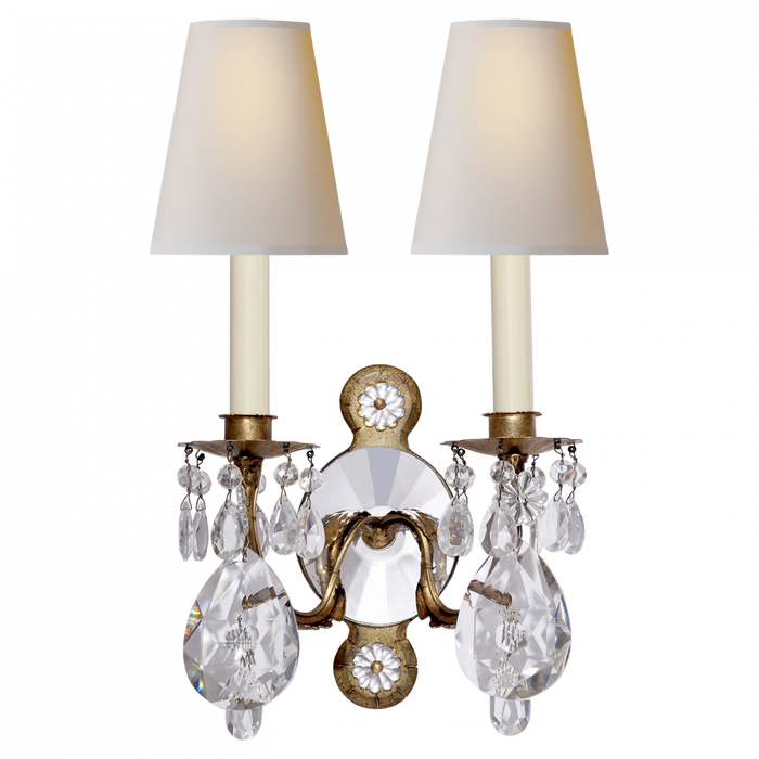 Yves Crystal Double Arm Sconce