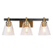 Temtocaxy 3-Light Black and Brass Vanity Light