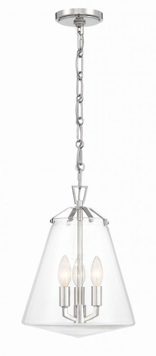 Voss 3 Light Polished Nickel Pendant