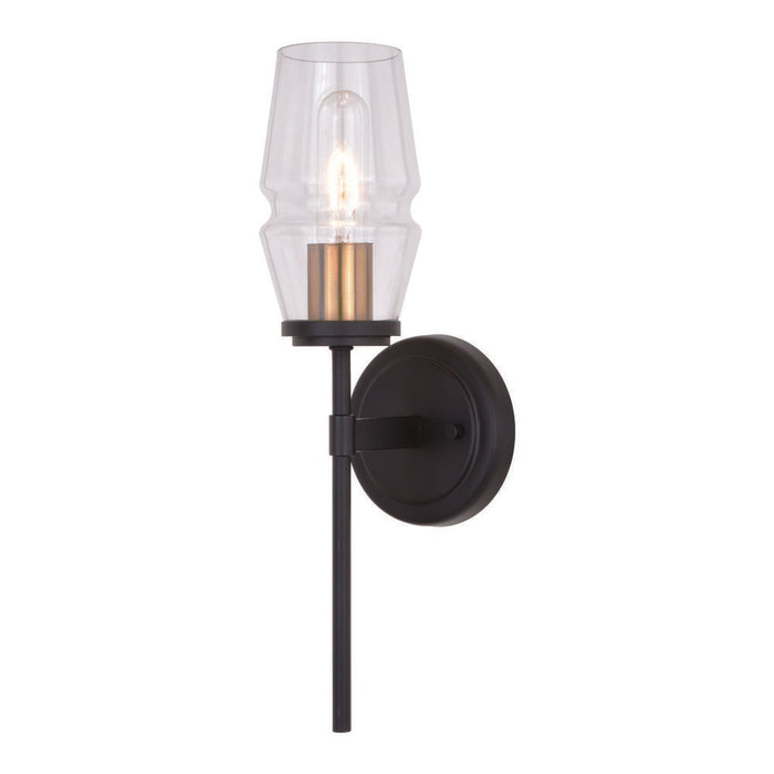 Warren 1 Light Wall Light Matte Black and Brushed Brass