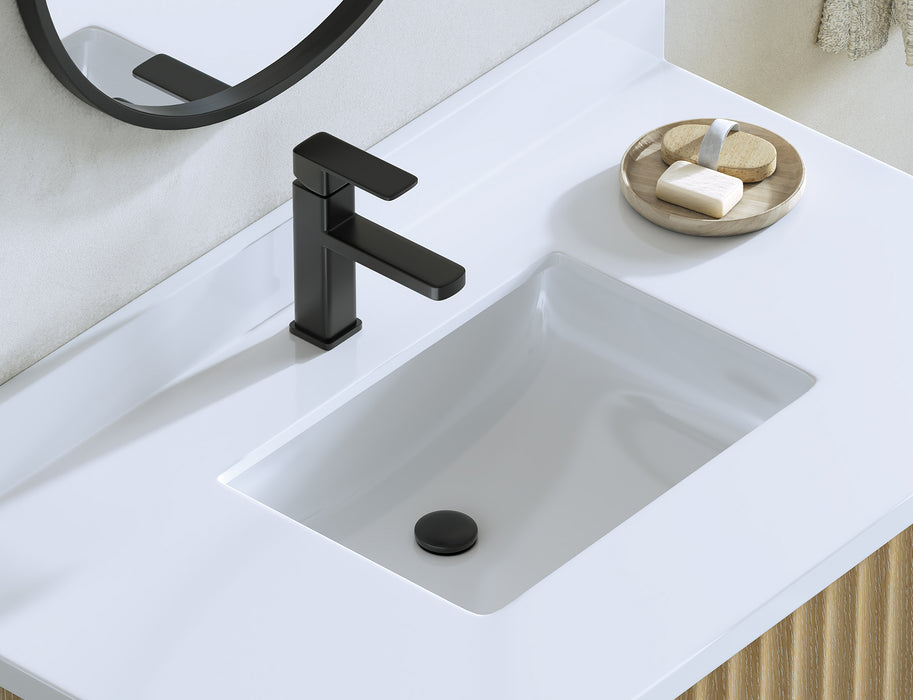 La Jolla 36" Washed Oak Floating Bathroom Vanity