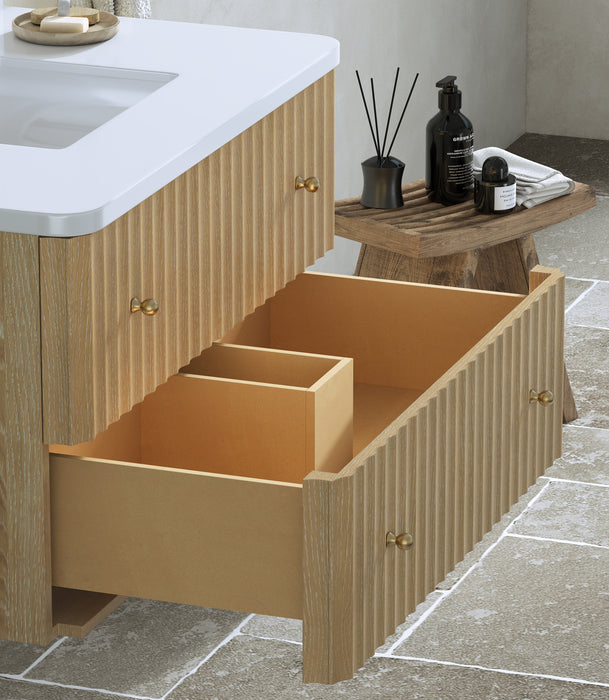 La Jolla 36" Washed Oak Floating Bathroom Vanity
