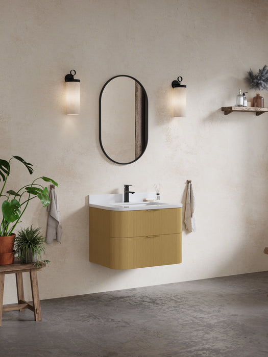 Chantal 30 inch Single Wall Mounted Bathroom Vanity with White Quartz Stone