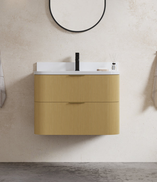 Chantal 30 inch Single Wall Mounted Bathroom Vanity with White Quartz Stone