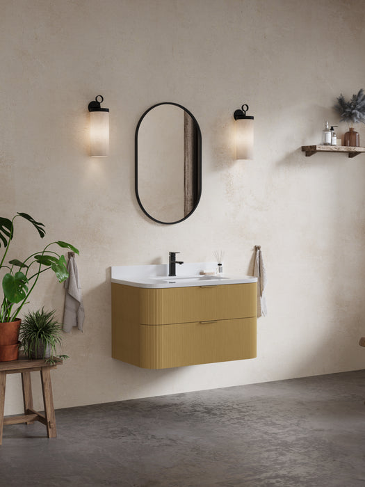 Chantal 36 inch Single Wall Mounted Bathroom Vanity with White Quartz Stone