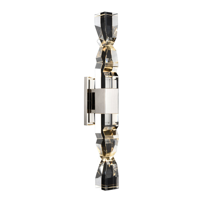 Mamadim LED 3"x3" Single Crystal Duo Wall Sconce in Polished Nickel