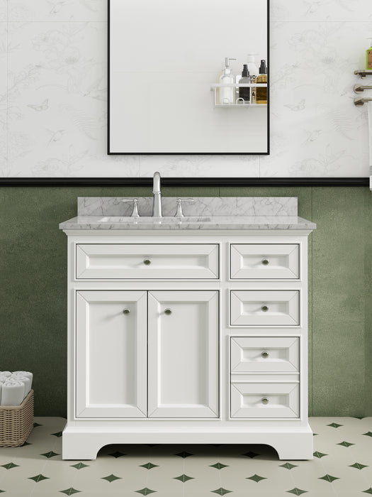 South Bay 37" White Single Bathroom Vanity