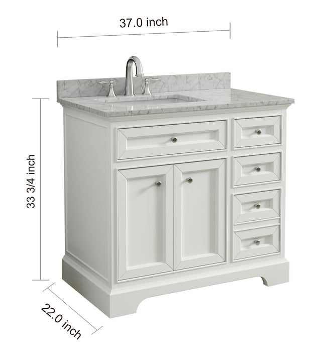 South Bay 37" White Single Bathroom Vanity