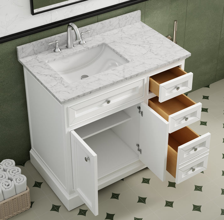 South Bay 37" White Single Bathroom Vanity