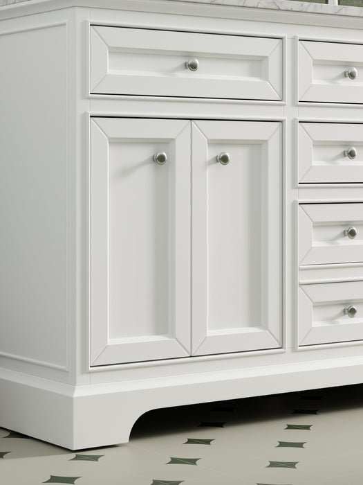 South Bay 55" White Double Bathroom Vanity