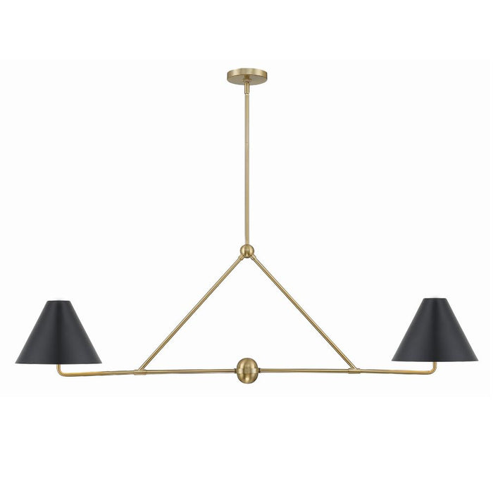 Xavier 4 Light Vibrant Gold Linear Chandelier