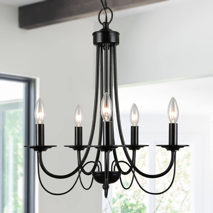 Emily 5-Light Black Chandelier