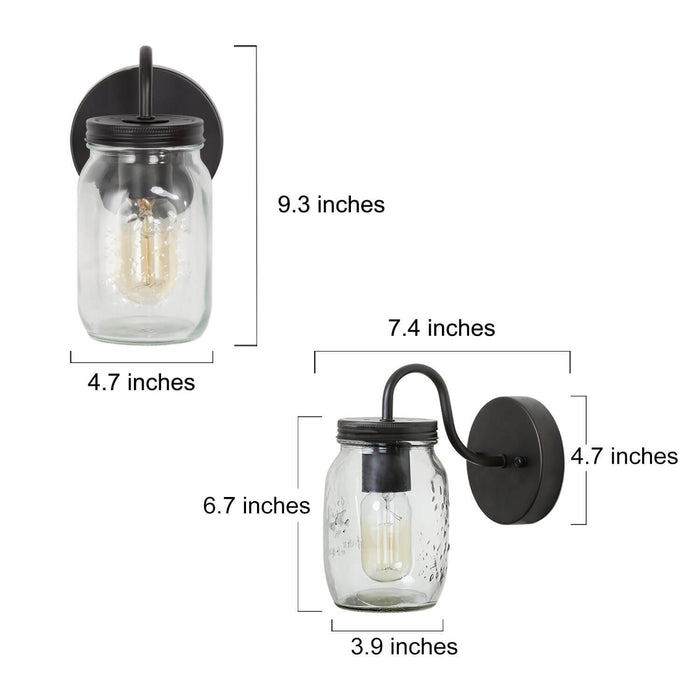 Magdiel 1-Light Black Wall Sconces