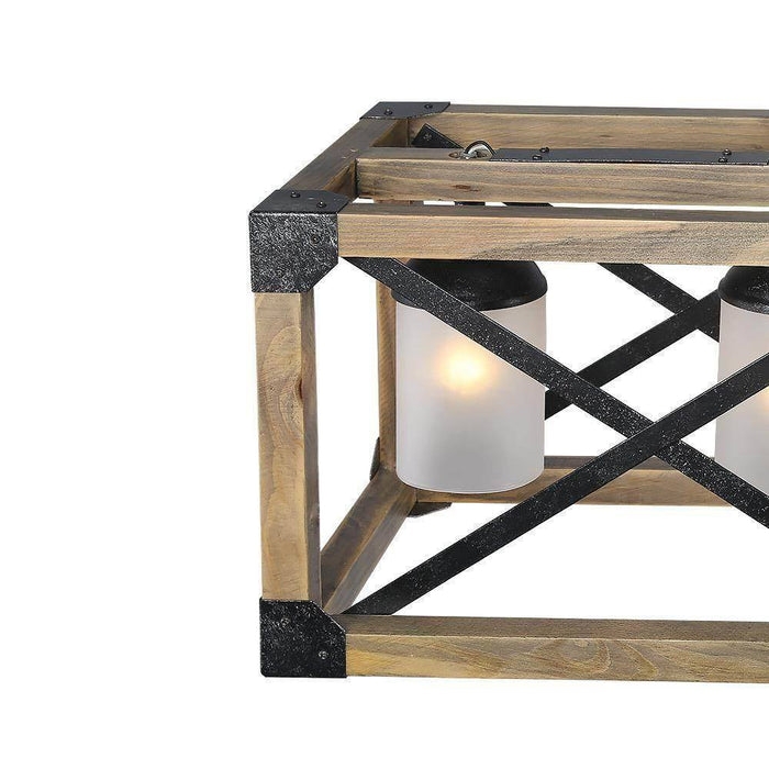 Crebon 4-Light Wood Frosted Island Light